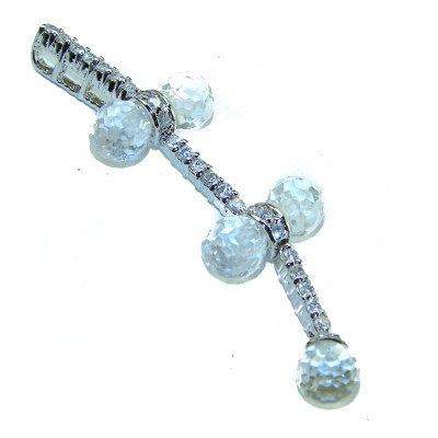 Genuine White Topaz .925 Sterling Silver handmade Pendant