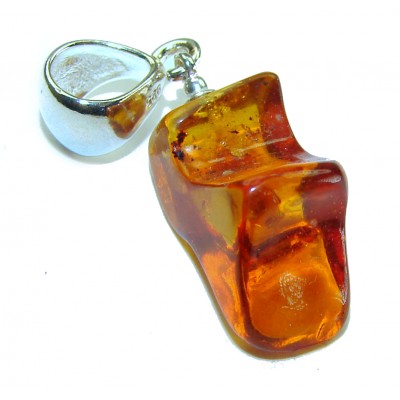 Royal Style authentic Baltic Amber .925 Sterling Silver handmade Pendant
