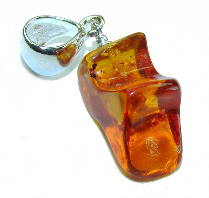 Royal Style authentic Baltic Amber .925 Sterling Silver handmade Pendant