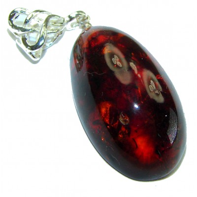 Royal Style authentic Baltic Amber .925 Sterling Silver handmade Pendant