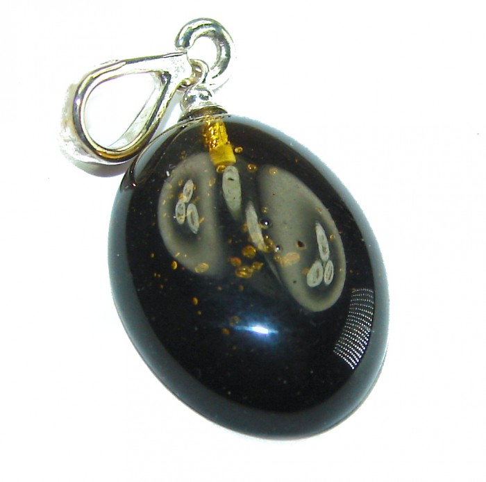 Royal Style authentic Baltic Amber .925 Sterling Silver handmade Pendant