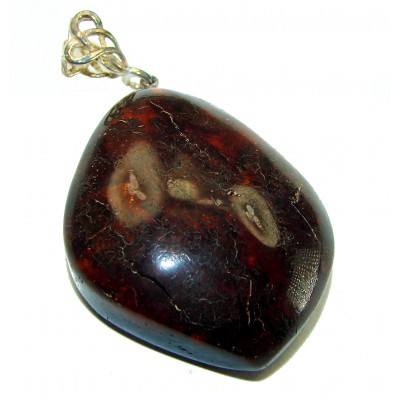 Royal Style authentic Baltic Amber .925 Sterling Silver handmade Pendant