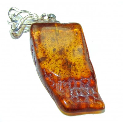 Authentic Baltic Amber .925 Sterling Silver handmade Pendant