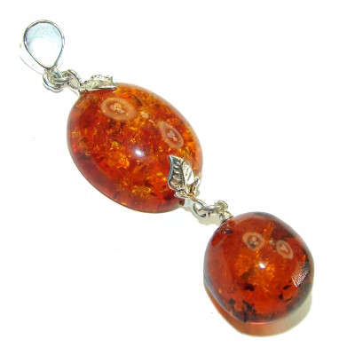 Authentic Baltic Amber .925 Sterling Silver handmade Pendant