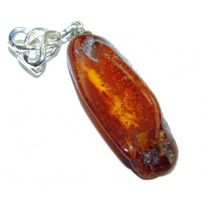 Authentic Baltic Amber .925 Sterling Silver handmade Pendant