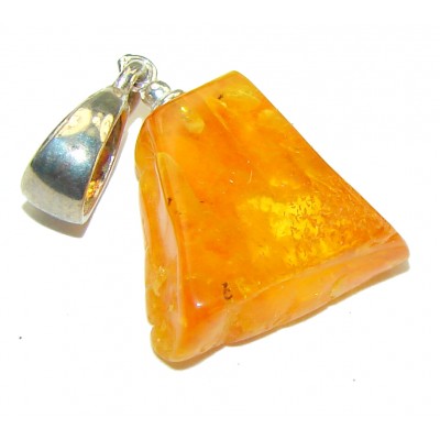 Royal Style authentic Baltic Amber .925 Sterling Silver handmade Pendant