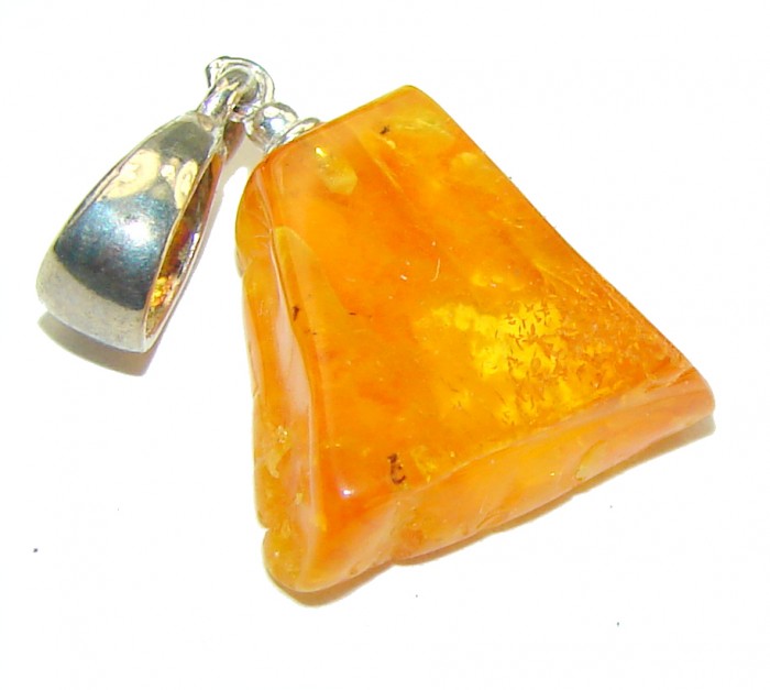 Royal Style authentic Baltic Amber .925 Sterling Silver handmade Pendant