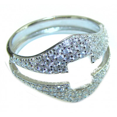 Radiant Femininity White Topaz .925 Sterling Silver handcrafted ring size 8