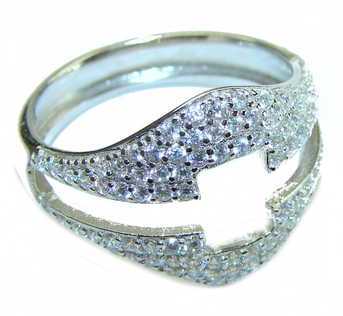 Radiant Femininity White Topaz .925 Sterling Silver handcrafted ring size 8