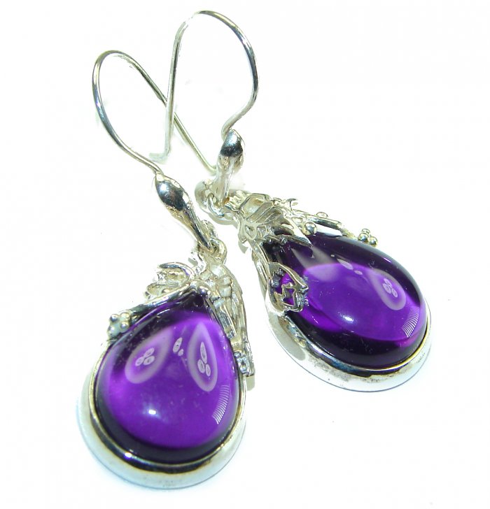 Lavender Fields Pink Amethyst .925 Sterling Silver handcrafted Statement earrings - video