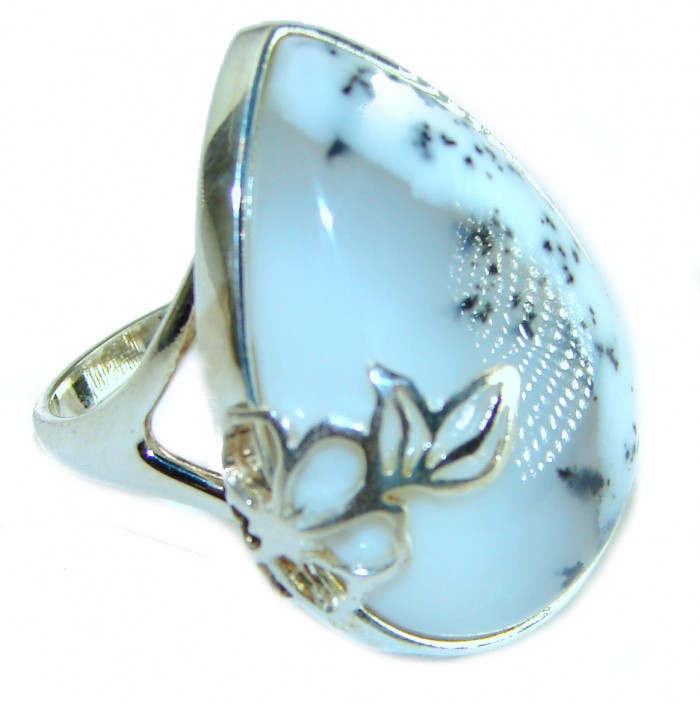 Top Quality Dendritic Agate .925 Sterling Silver handcrafted Ring s. 8
