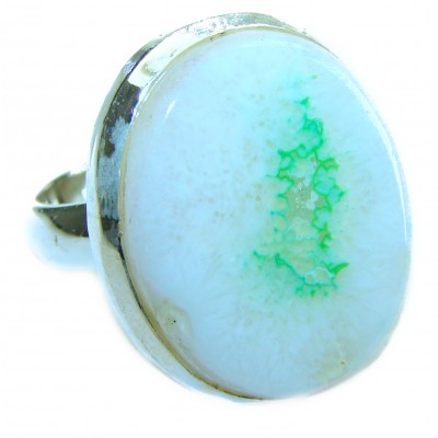 Botswana Agate .925 Sterling Silver handcrafted Ring s. 8