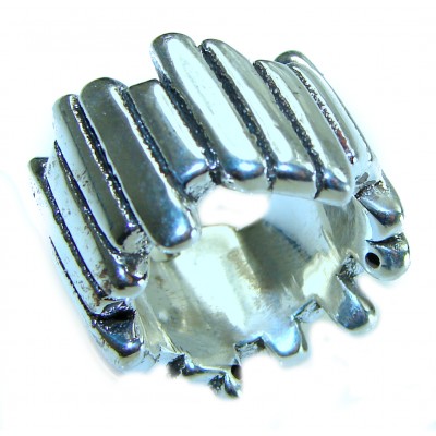 Large Bali made .925 Sterling Silver handcrafted Ring s. 5 3/4