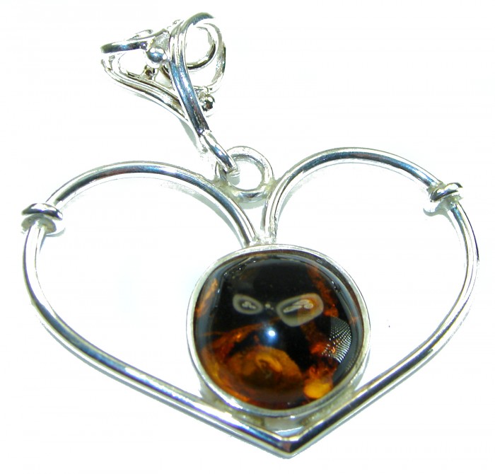 Real Love authentic Baltic Amber .925 Sterling Silver handmade Pendant