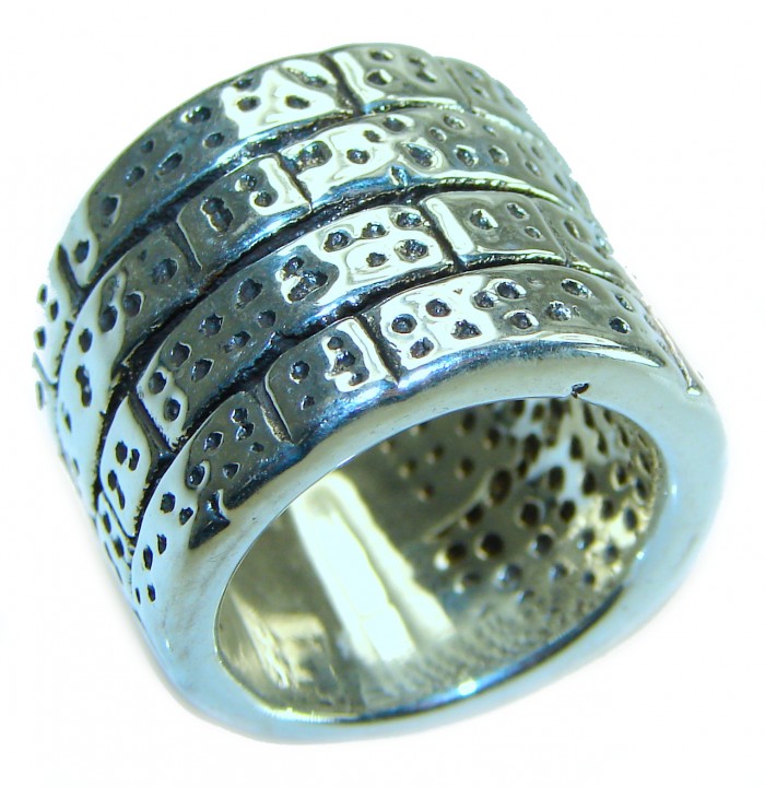 Large Bali made .925 Sterling Silver handcrafted Ring s. 7