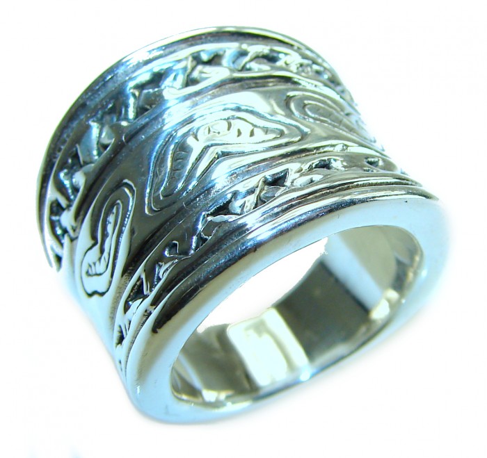 Large Bali made .925 Sterling Silver handcrafted Ring s. 6