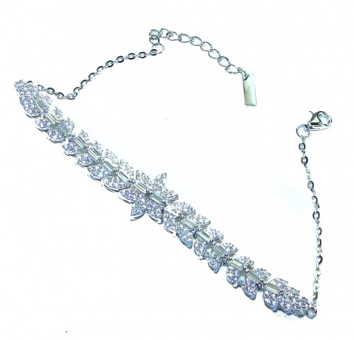 Dazzling Star Exclusive White Topaz .925 Sterling Silver handcrafted .925 Sterling Silver Bracelet