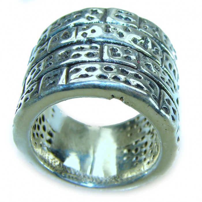 Large Bali made .925 Sterling Silver handcrafted Ring s. 7