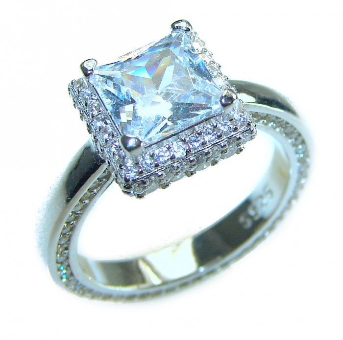 Spectacular 4.5 carat White Topaz .925 Sterling Silver stack up ring size 6 1/4