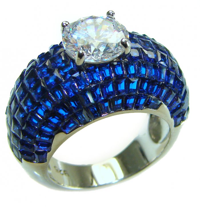 My Love 3.2 carat White Topaz Sapphire .925 Sterling Silver Ring size 6 - video