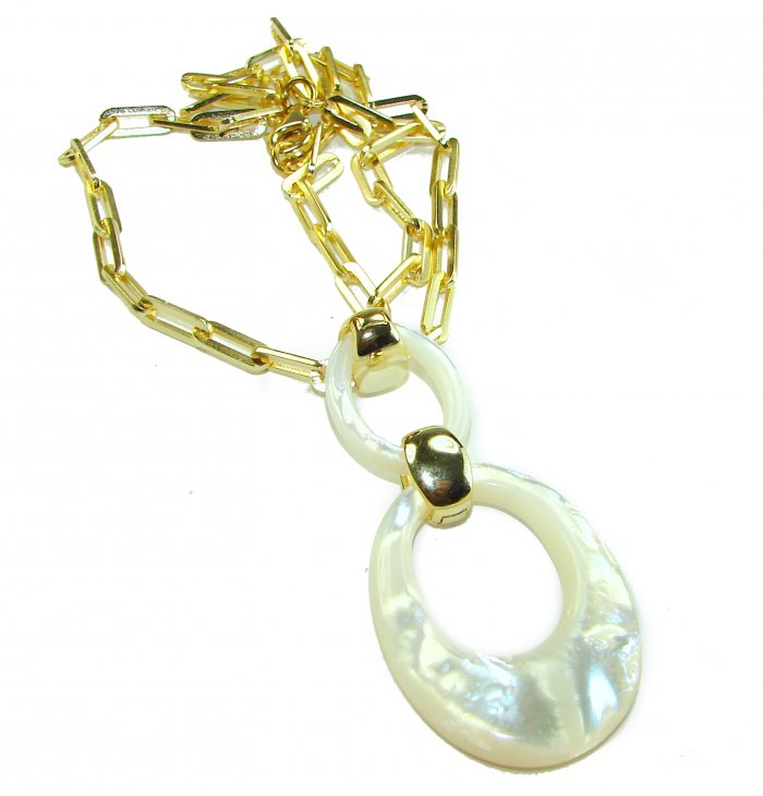 Precious White Blister Pearl 14K Gold over .925 Sterling Silver Necklace - video
