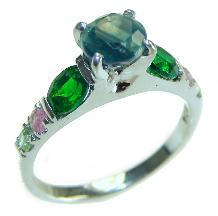 Emma 0.5 carat Sapphire .925 Sterling Silver Handcrafted Ring size 6 1/2
