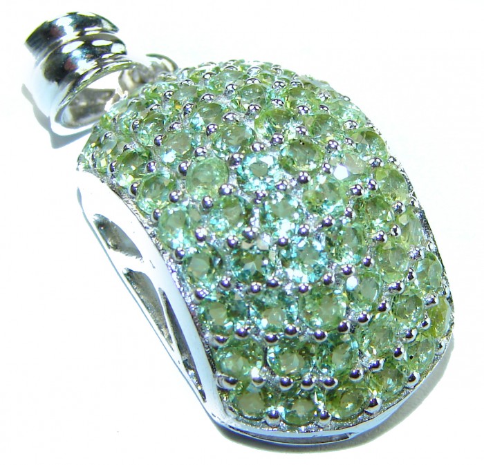 Alessia authentic 12.9 carat Peridot .925 Sterling Silver handmade Pendant