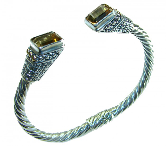 Bali Legacy 12.5 carat authentic Citrine Floral Bracelet in .925 Sterling Silver