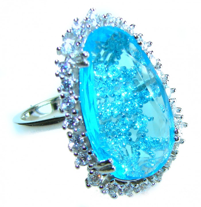 Venus- Eau Pure 14.8 carat Apatite .925 Sterling Silver Handcrafted .925 Sterling Silver Handcrafted Ring size 7