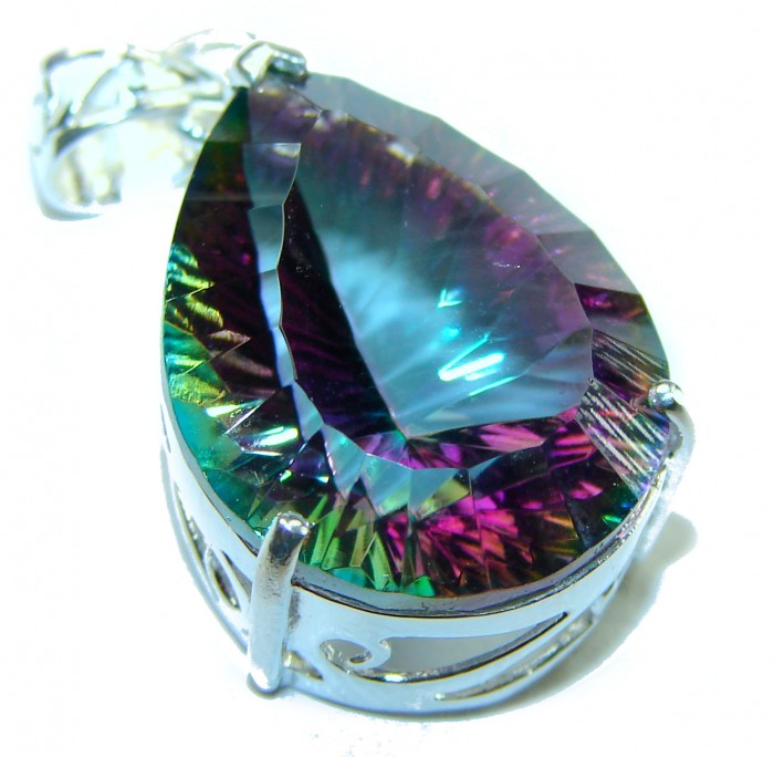 The best quality authentic 12.5 carat Mystic Topaz .925 Sterling Silver handcrafted pendant