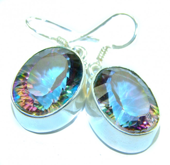 11.2 carat Mystic Topaz .925 Sterling Silver earrings