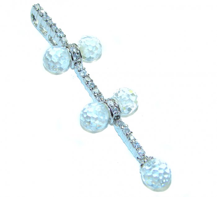 Vintage style- genuine 8.5 carat White Topaz .925 Sterling Silver handmade Pendant - video