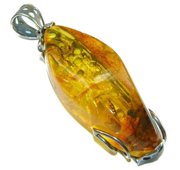 Real Masterpiece -One of a Kind- HEALING Large authentic Baltic Amber .925 Sterling Silver beautifully handcrafted Pendant - video