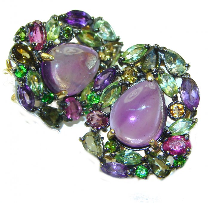 Abundance of Blessings 11.8 carat authentic Amethyst 14K Gold over .925 Sterling Silver handcrafted earrings - video