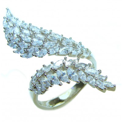Dazzling Star Exclusive White Topaz .925 Sterling Silver handcrafted ring size 8