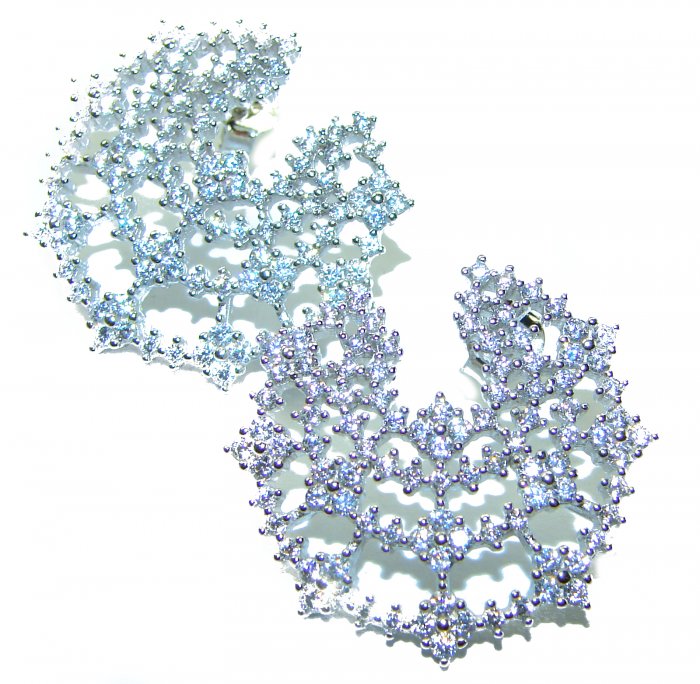 Natural 10.2 carat White Topaz .925 Sterling Silver handcrafted earrings - video