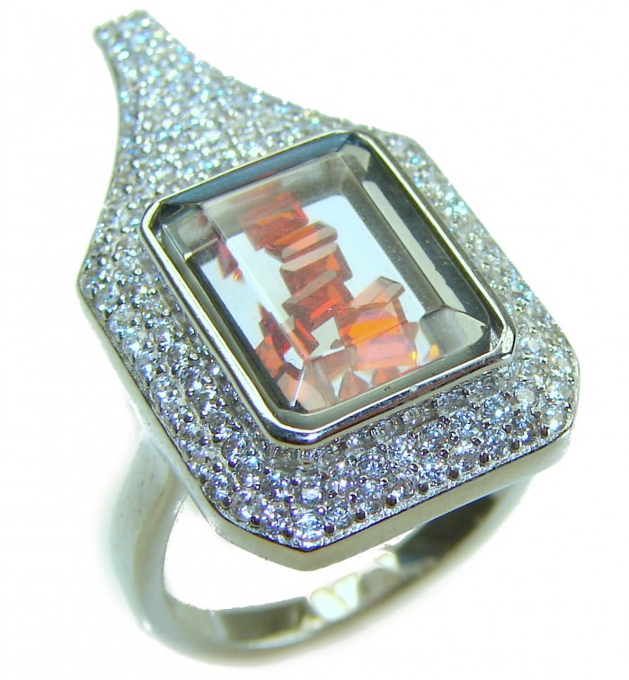 Luxurious 8.2 carat natural Ruby .925 Sterling Silver handcrafted Ring size 6