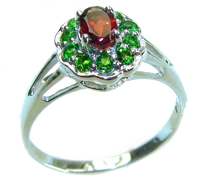 Authentic 0.3 carat Ruby .925 Sterling Silver handmade Ring s. 9