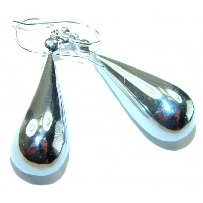 Highly Polished Fancy .925 Sterling Silver Italy made Earrings