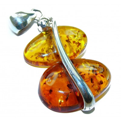 Authentic Golden Baltic Amber .925 Sterling Silver beautifully handcrafted Pendant