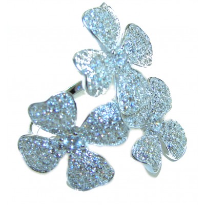 Dazzling Star Exclusive White Topaz .925 Sterling Silver handcrafted ring size 6 1/4