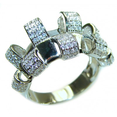 Fabulous White Topaz .925 Sterling Silver brilliantly handcrafted ring s. 7 1/4