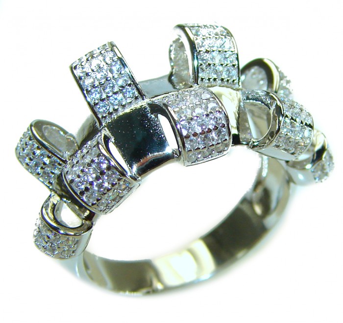 Fabulous White Topaz .925 Sterling Silver brilliantly handcrafted ring s. 7 1/4