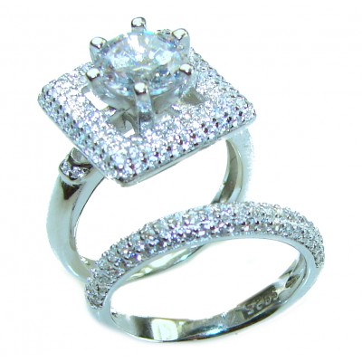 Dazzling - Exclusive 5.6 carat White Topaz .925 Sterling Silver handcrafted Stackable ring size 6