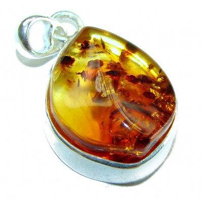 Authentic Golden Baltic Amber .925 Sterling Silver beautifully handcrafted Pendant