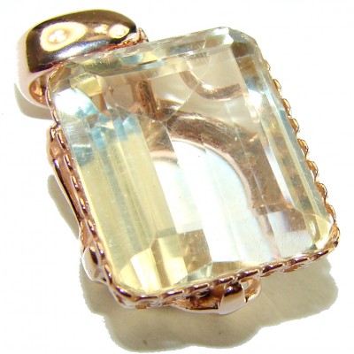 10.3 carat Lemon Quartz 14K Gold over .925 Sterling Silver handcrafted pendant