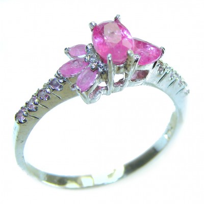 Authentic 1.5 carat Ruby .925 Sterling Silver handmade Ring s. 9