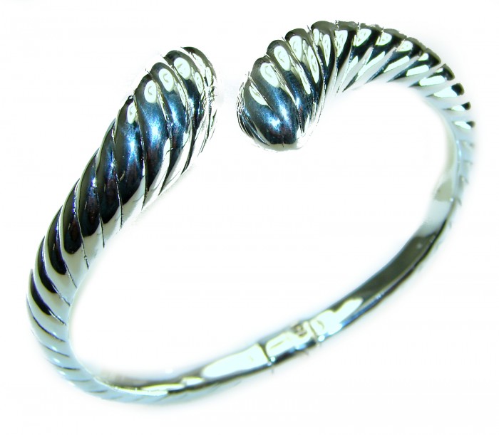 Fancy .925 Sterling Silver handcrafted Statement Italy made Bracelet / Cuff