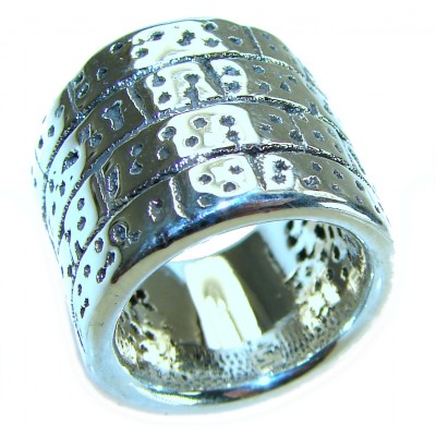 Large Natural Beauty Italy Made Silver Sterling Silver ring s. 5 1/2