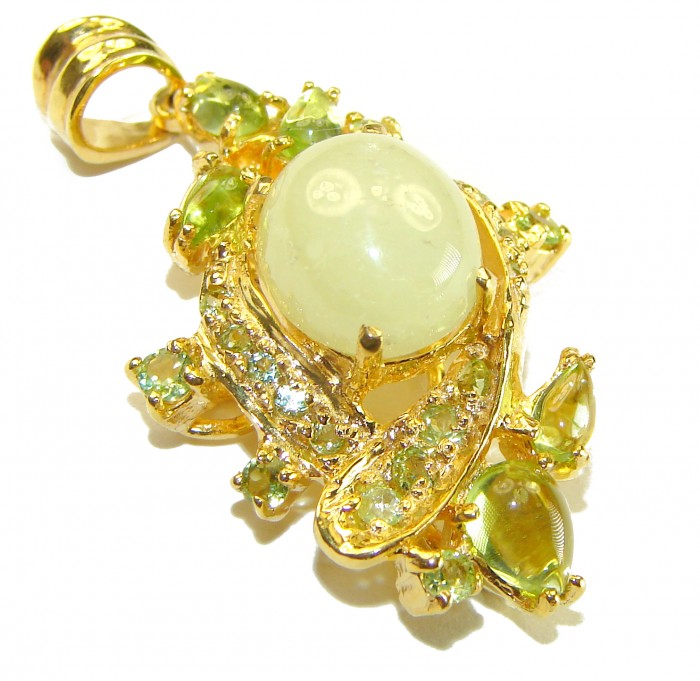 Astronomical Twilight 8.8 CTW Authentic Ethiopian Opal 18K Gold over .925 Sterling Silver handmade Pendant